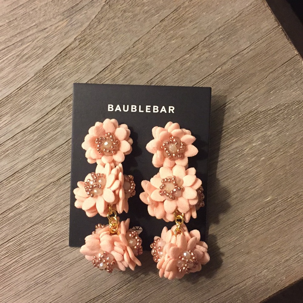 BaubleBar pale pink flower earrings